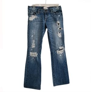 ABERCROMBIE & FITCH EMMA RIPPED DISTRESSED JEANS BOOTCUT SZ 4R